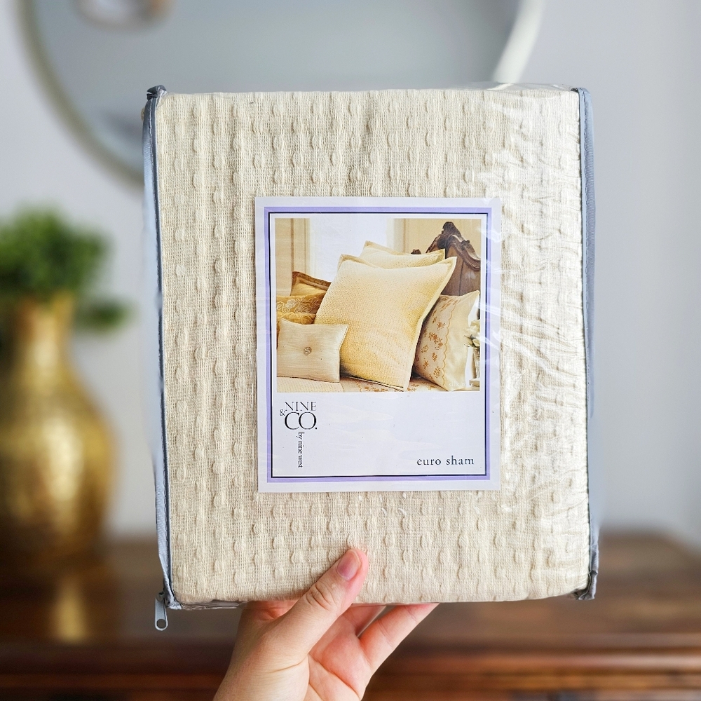 Nine & Co. by Nine West Euro Sham One Pillow Covercream Sacquard Satin Trim